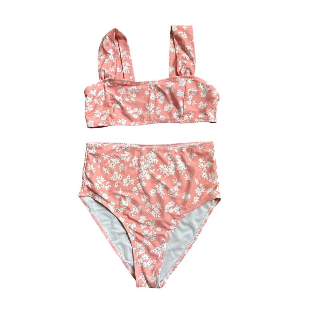Shein Pink with White Flowers 2 Piece Small